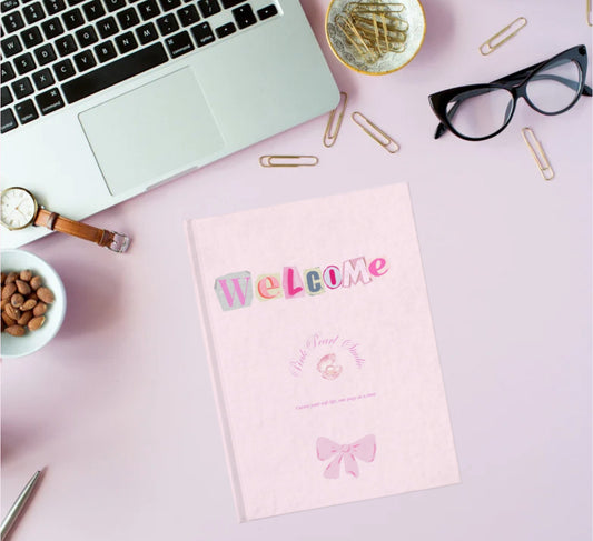 Pink Pearl Studio “Welcome”  Scrapbook Journal